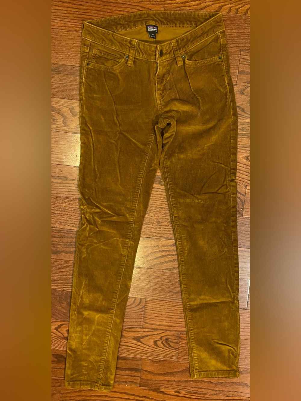 Patagonia Corduroy Pants Sz 26 Brown Skinny Organic Cotton 5 Pockets